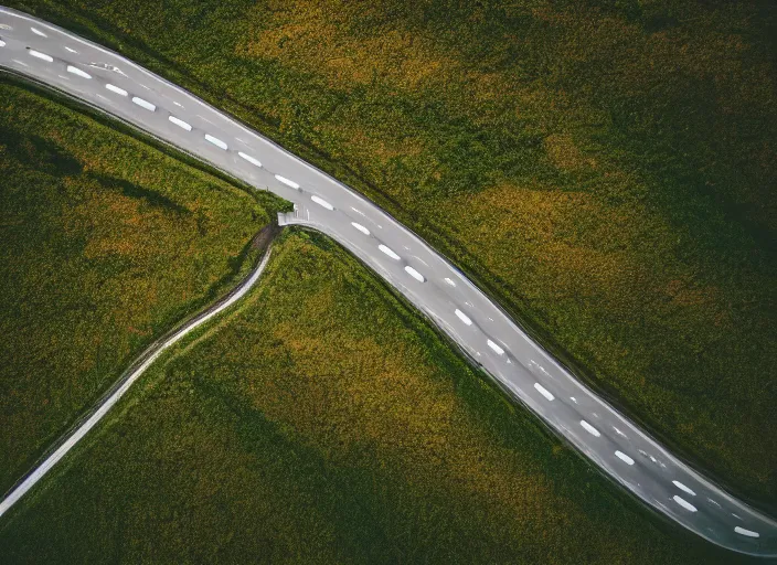 Image similar to symmetry!! a 2 8 mm macro aerial view of a beautiful winding mountain road in europe, photography, film, film grain, canon 5 0 mm, cinematic lighting