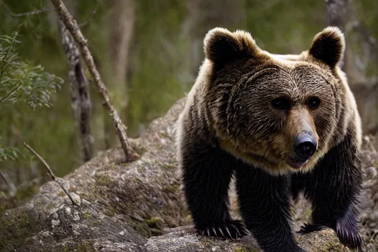 Image similar to wildlife photography of an bear owl hybrid by Emmanuel Lubezki