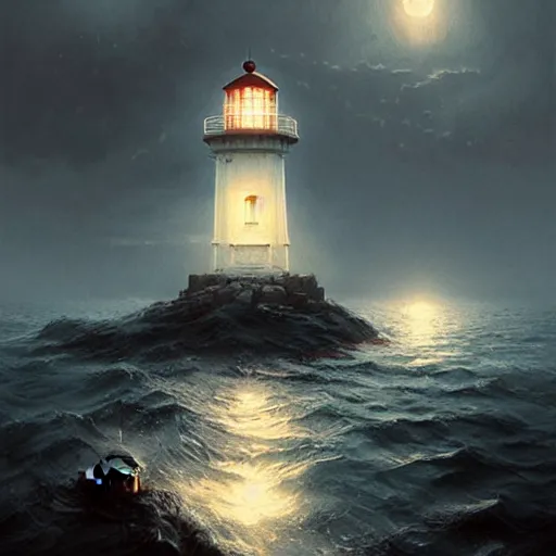 Image similar to a floating lighthouse,digital art,ultra realistic,ultra detailed,art by greg rutkowski,photorealistic,hyperdetailed,eerie,mysterious