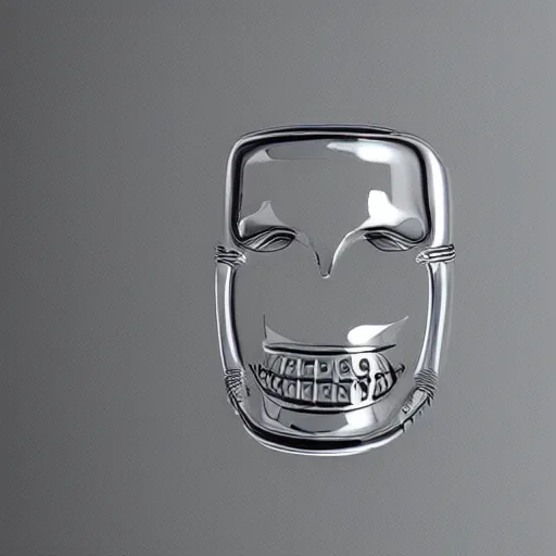 Image similar to smile made of chrome metal