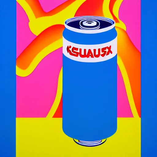 Image similar to soda can by shusei nagaoka, kaws, david rudnick, airbrush on canvas, pastell colours, cell shaded, 8 k