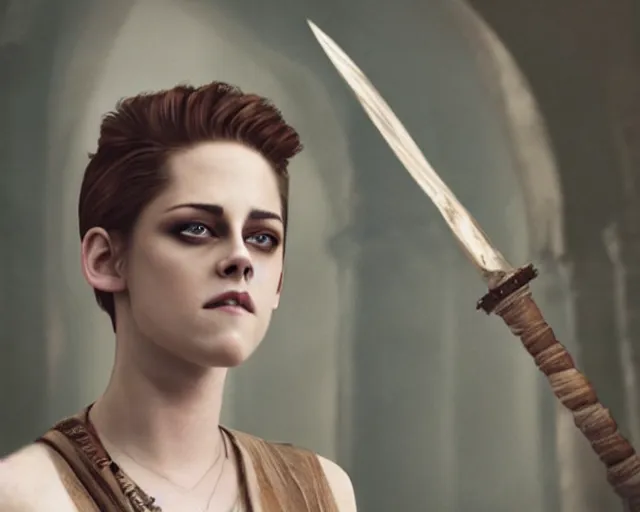 Prompt: kristen stewart as hypatia of alexandria, photograph, realistic