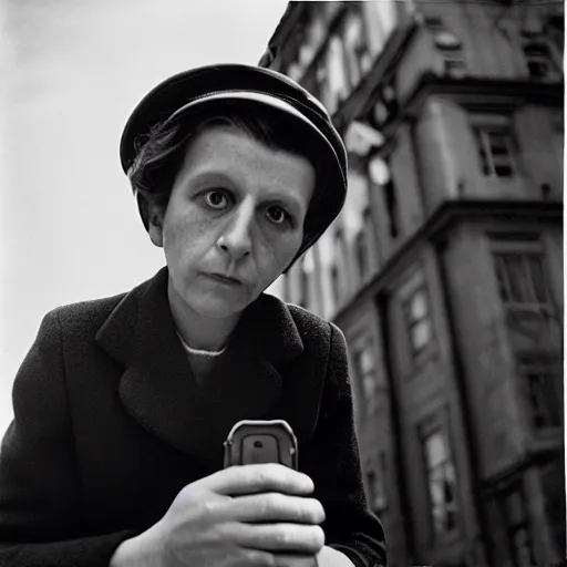 Image similar to the self portrait, by vivian maier,