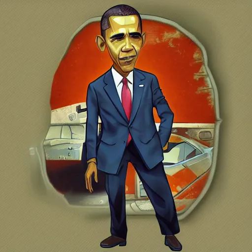 Prompt: Obama in the artstyle of Fallout 1