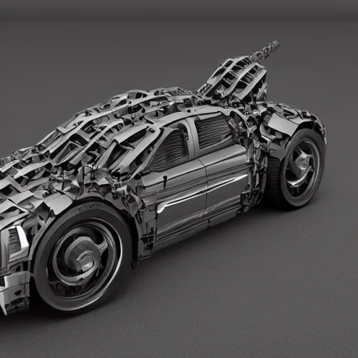 Image similar to hydra hydra mechanical decepticon car transformers car, hydra body and many heads, cinematic, diffuse light, rendered in povray