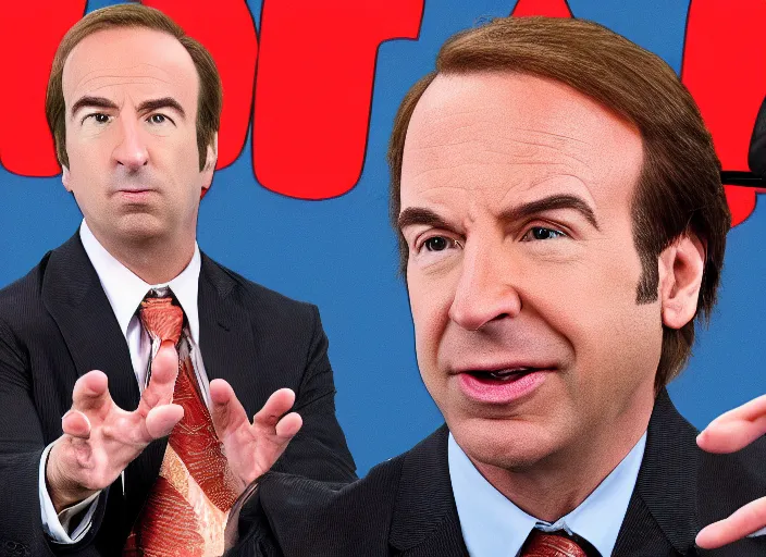 Image similar to youtube thumbnail saul goodman reacting to naruto