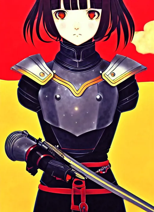 Prompt: ilya kuvshinov anime illustration knight girl in armor, last exile, murata range, fine detail, perfect anime face, dramatic lighting, dynamic composition, art deco, cel shading, vivid, rich texture, yoshinari yoh, alphonse mucha, ( ( ( colorful ) ) ), gustav klimt