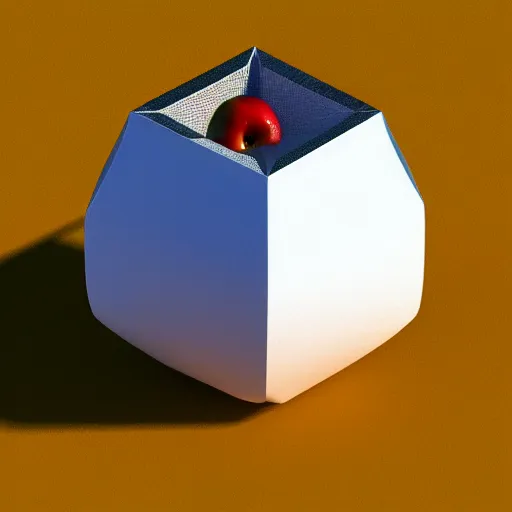 Prompt: apple as a low - poly 3 d model, 3 d render, closeup