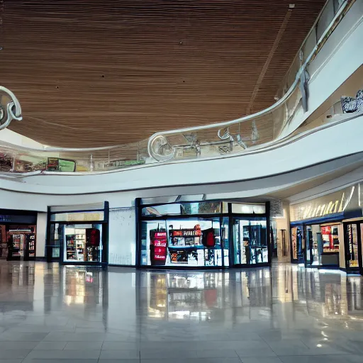 Prompt: Beatiful photograph of a store from an empty mall