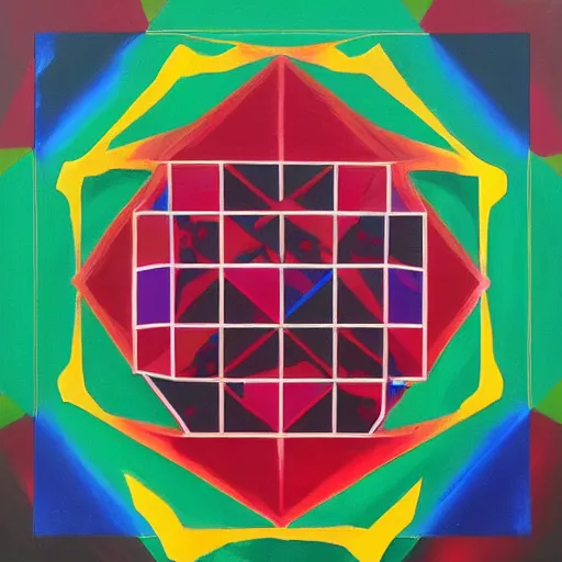 Image similar to Nonagon Infinity, wet oil paint