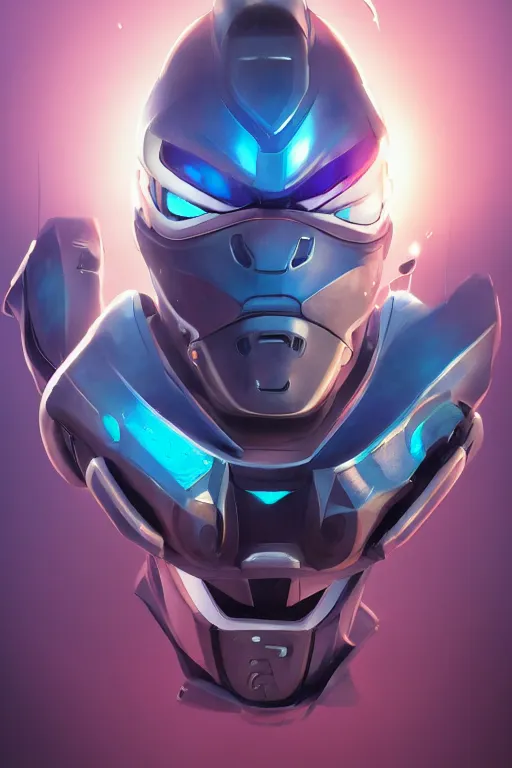 Image similar to epic mask helmet robot ninja portrait stylized as fornite style game design fanart by concept artist gervasio canda, behance hd by jesper ejsing, by rhads, makoto shinkai and lois van baarle, ilya kuvshinov, rossdraws global illumination radiating a glowing aura global illumination ray tracing hdr render in unreal engine 5