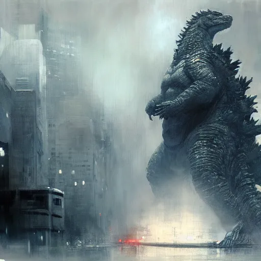 Image similar to godzilla by jeremy mann