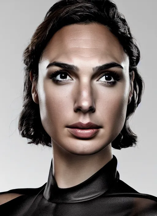 Prompt: portrait of gal gadot as james bond, by charlotte grimm, natural light, detailed face, beautiful features, symmetrical, canon eos c 3 0 0, ƒ 1. 8, 3 5 mm, 8 k, medium - format print, half body shot