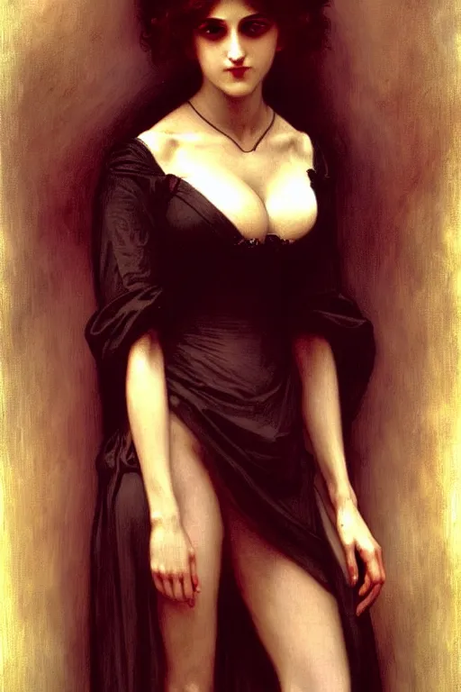 Image similar to victorian vampires painting by rossetti bouguereau, detailed art, artstation