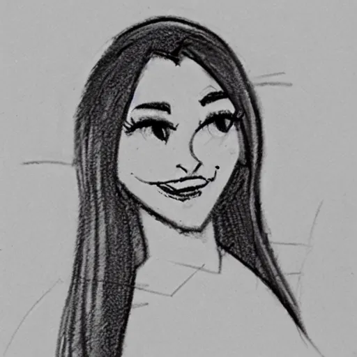 Image similar to milt kahl sketch of ashley olson