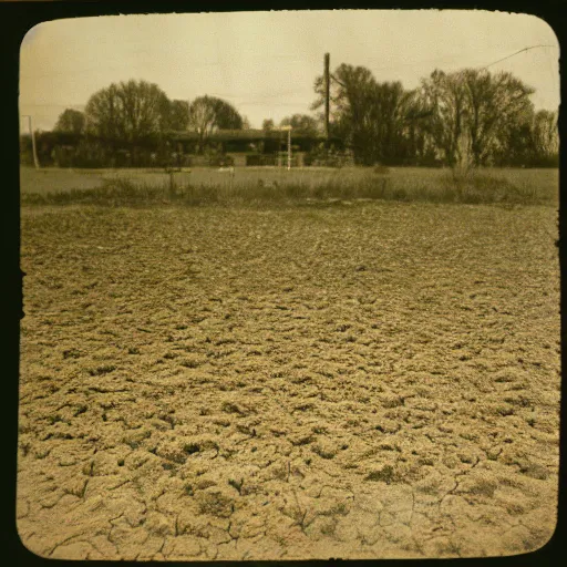 Image similar to a bright light covering the sky, dirt ground, dust, taken on a ww 2 camera, very high bloom ammount, realistic.