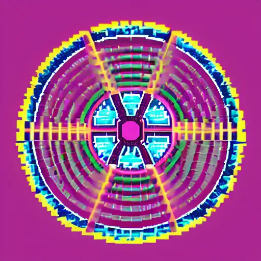 Prompt: “ticket in pixel art style, colorful and shining with Ferris wheel logo”