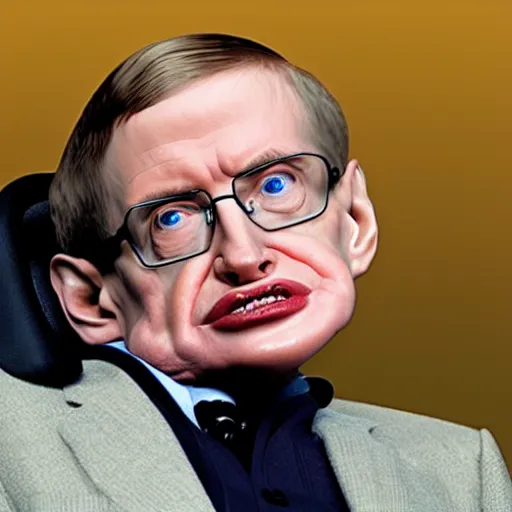 Image similar to stephen hawking as a pixar character