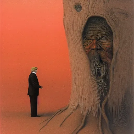 Prompt: Donald Trump. Mortified. Zdzisław Beksiński