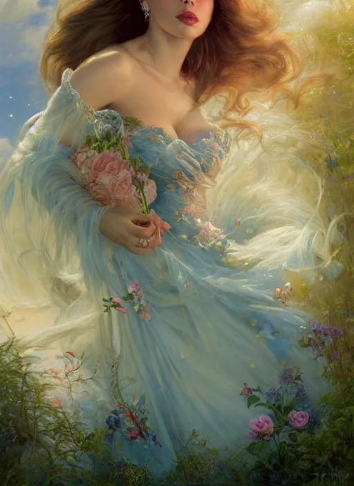 Image similar to Lana Del Rey glancing, Lilia Alvarado, Sophie Anderson, Mark Arian, Bob Byerley, Charlie Bowater, Mark Brooks, Steve Henderson, Justin Gerard, Arthur Hughes, Edward Robert Hughes, Mark Keathley, Victor Nizovtsev, Carlos Shwabe, Ross Tran, WLOP