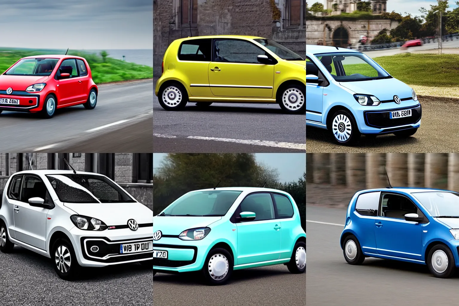Prompt: a Volkswagen Up as if it were made in 1990