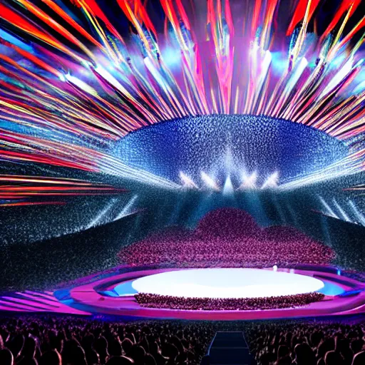 Prompt: eurovision stage design 2023 , ultra realistic , 8k , volumetric , IMAX , creative