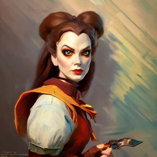 Image similar to greg manchess portrait painting of partially armored alice from alice in wonderland as overwatch character, medium shot, asymmetrical, profile picture, organic painting, sunny day, matte painting, bold shapes, hard edges, street art, trending on artstation, by huang guangjian, gil elvgren, ruan jia, randy vargas, greg rutkowski