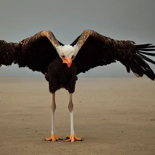 Image similar to a hybrid between an ostrich and an eagle, photography, award - winning, national geographic channel, 8 k