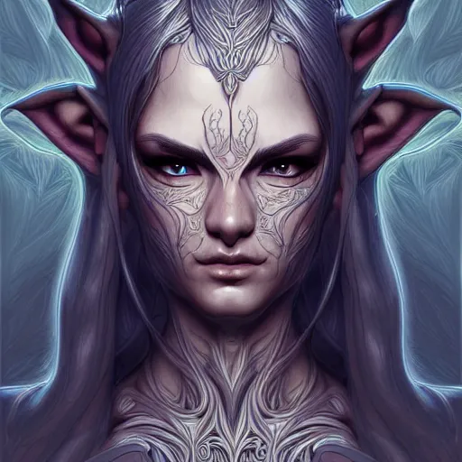 Image similar to digital art, centered head and fullbody of a elven ,intricate, veins, by James Jean and by artgerm , ultradetailed, charachter design, concept art, trending on artstation,