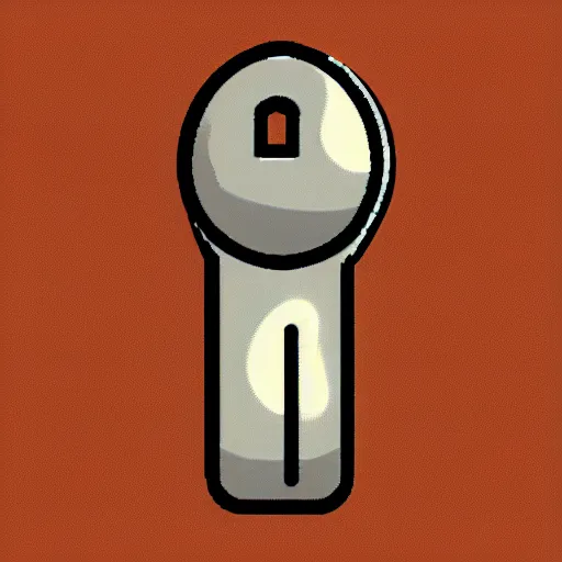 Prompt: a metal key concept art, icon, on the white background, rpg game inventory item