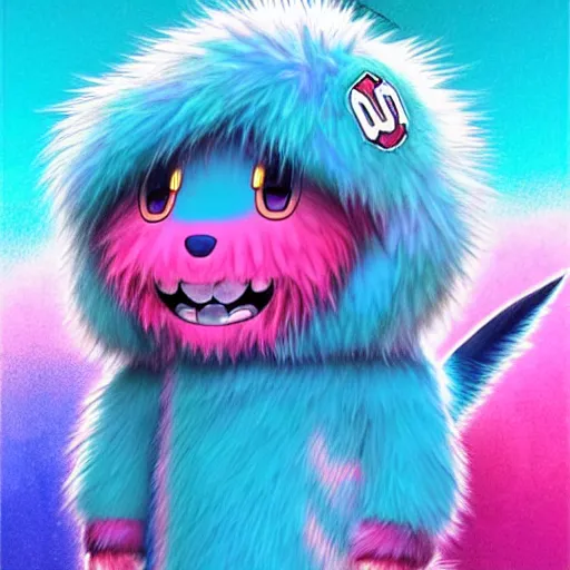 Prompt: Habs Mascot YOUPPI pokemon shiny, legendary, ultra rare, super cute and friendly, most powerful legendary shiny cyan pink pokémon, highly detailed, digital pencil painting, anime, cartoonish, gentle fluffy monster pink and light blue youppi pokemon, sharp focus, illustration, art by artgerm and greg rutkowski and alphonse mucha