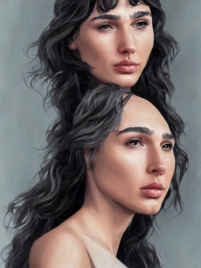 Image similar to a beautiful portrait of gal gadot by Karmen loh and, detailed, proportional, trending on art station, 4k