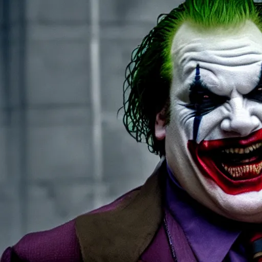 Image similar to stunning awe inspiring chris farley as the joker movie still 8 k hdr atmospheric lighting