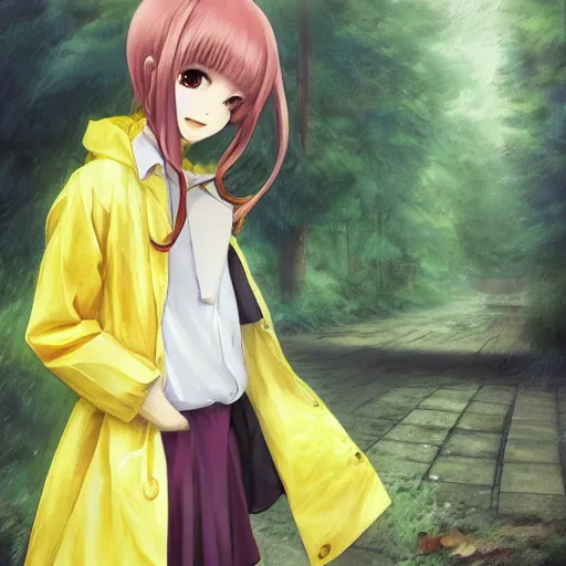 Prompt: A beautiful anime digital painting of a photorealistic a little girl in yellow raincoat ,forest ,bus station ,rainny,, high quality, photorealistic, 4k hd, sharp, by Stanley Artgerm Lau, WLOP, Rossdraws, James Jean, Andrei Riabovitchev, Marc Simonetti, and Sakimichan, gorgeous lighting, well lit, backlit, dramatic cinematic lighting