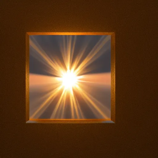 Image similar to the sun reflecting on a window, 8k, ray tracing reflection