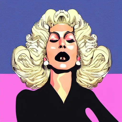 Prompt: “ lady gaga retro minimalist portrait by jean giraud, moebius starwatcher comic, 8 k ”