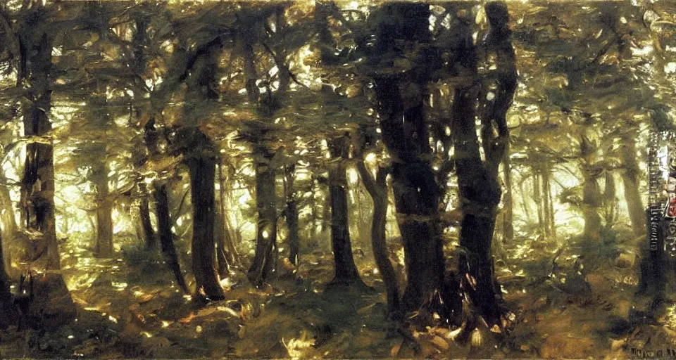 Image similar to forest, by richard schmid and john singer sargent