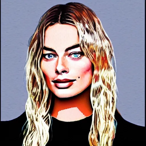 Image similar to margot robbie, 8 bit color