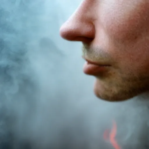 Image similar to artistic interpretation of smell, highly detailed, beautiful, vivid colors, fog, nose, odor