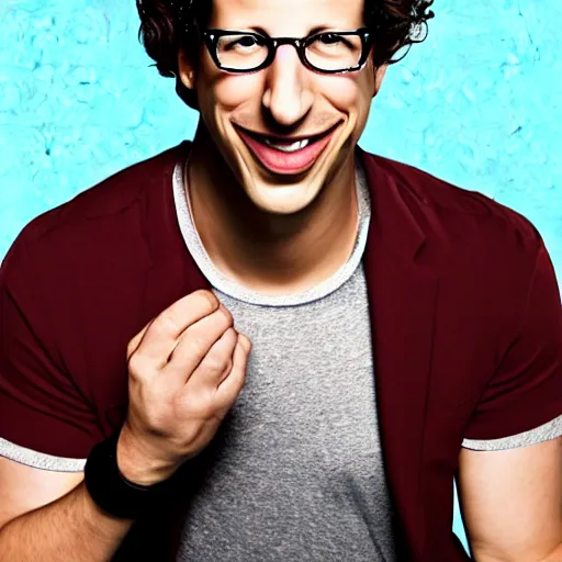 Image similar to rough sandpaper mnemonic detailed portrait of andy samberg