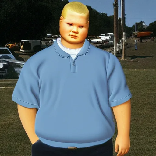 Image similar to bobby hill in real life real photo