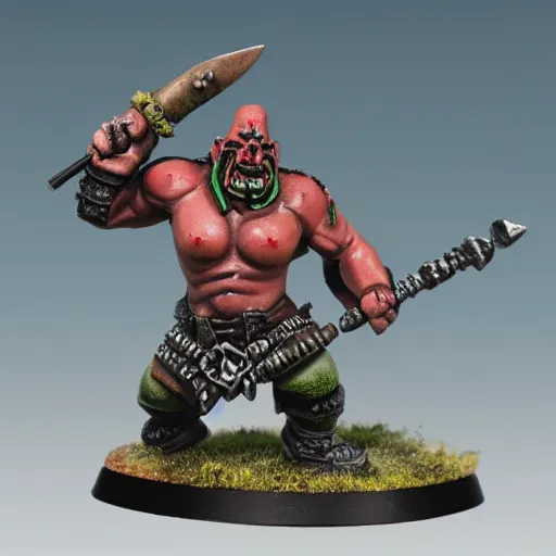 Image similar to warhammer fantasy axe wielding orc figurine