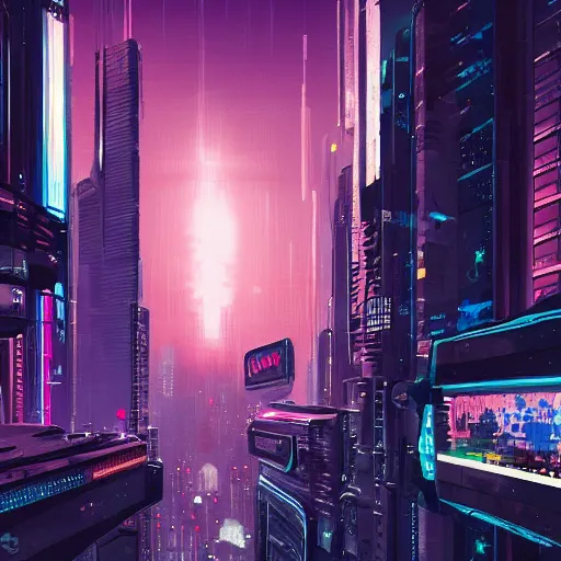 Image similar to sci fi cyberpunk city at night