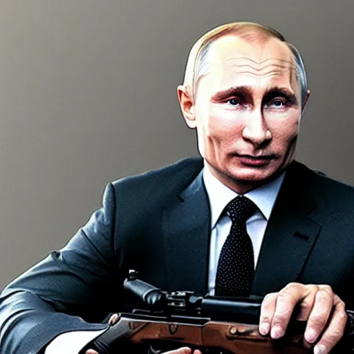 Image similar to photo of putin holding a rifle