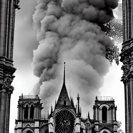 Image similar to “minions laughing as the Notre dame burns behind them, 4k, digital art, award winning”