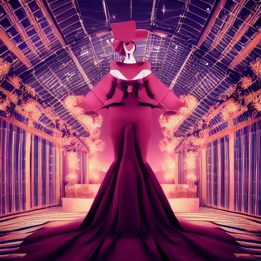 Prompt: innovative avant-garde art, deco fashion, japanese women, met gala theme, highly detailed, photorealistic portrait, serene red carpet setting, night hour, camera flash lights, crisp quality and light reflections, unreal engine 5 quality render