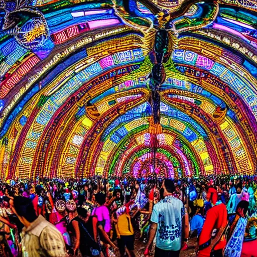 Image similar to a giant goa music festival, millions of people, intricate, highly detailed, centered, zeiss lens, 2 0 mm wideangle, photography