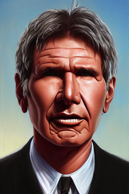 Image similar to harrison ford painted by mark ryden