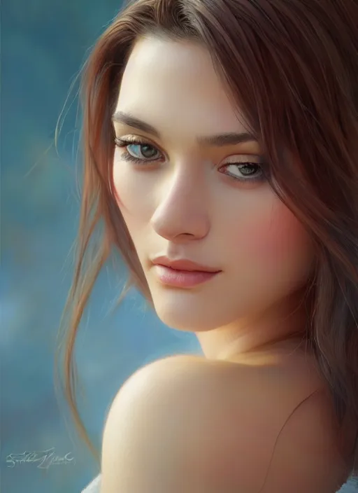 Image similar to photo of a gorgeous young woman in the style of stefan kostic, realistic, sharp focus, 8k high definition, insanely detailed, intricate, elegant, art by stanley lau and artgerm