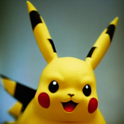 Prompt: A closeup film photography of a Pikachu, photo bySlim Aarons, award winning, 4K